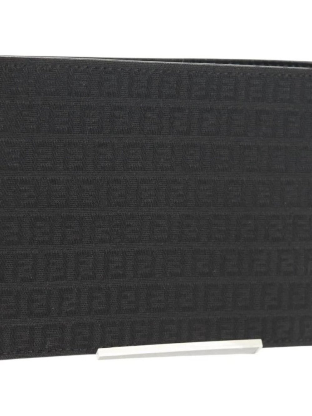 FENDI Zucchino Canvas Compact Wallet Black Auth am9790V